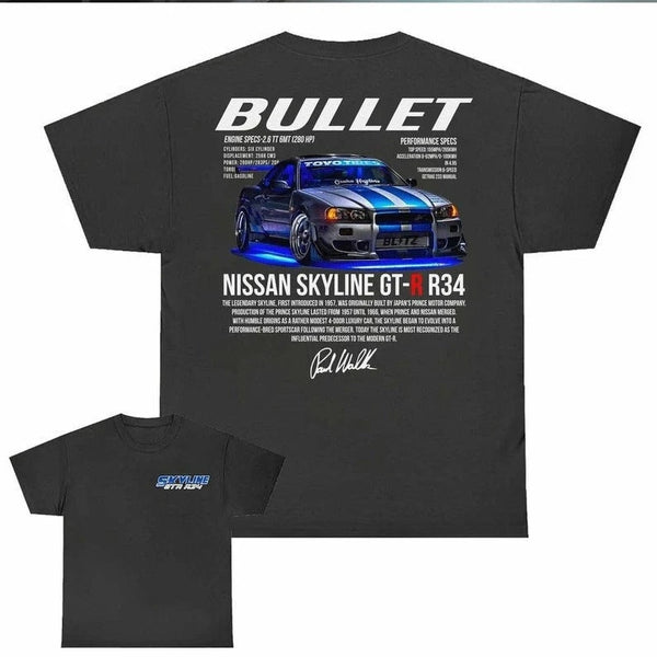 Bullet Skyline Nissan GTR T-shirt, Fast Furious car T-shirt, Gift For Him/Her, Car lover