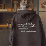 You are enough Hoodie, Dear person behind me Hoodie, Positive  Message Hoodie,  Gift for him/ her, Casual Hoodie, Gift for mom/ dad