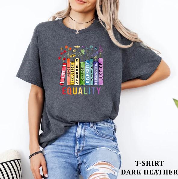 Equality book flower version, book lover, nondiscrimination tshirt/ sweatshirt/ hoodie, gift for book lover